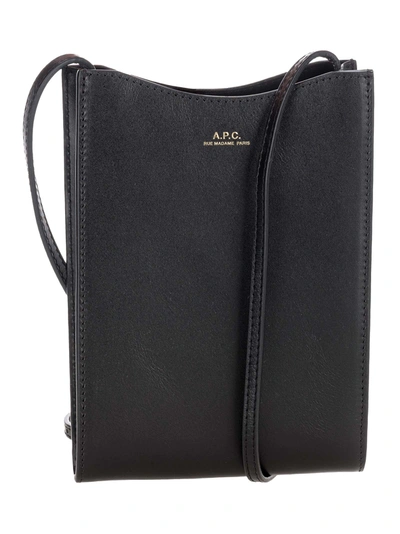 Shop Apc A.p.c. Jamie Logo Embossed Neck Pouch In Black
