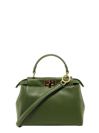 Shop Fendi Peekaboo Iconic Mini Tote Bag In Green