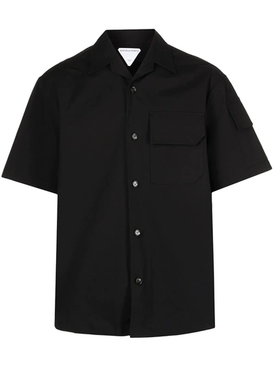 Shop Bottega Veneta Multiple-pocket Short-sleeve Shirt In Black