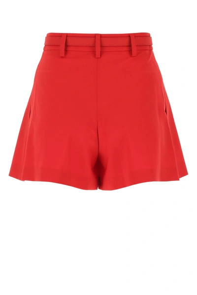 Shop Valentino Red Stretch Polyester Blend Shorts  Red  Donna 40