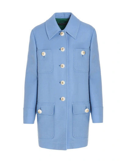 Shop Dolce & Gabbana Single Breasted Coat In Blue