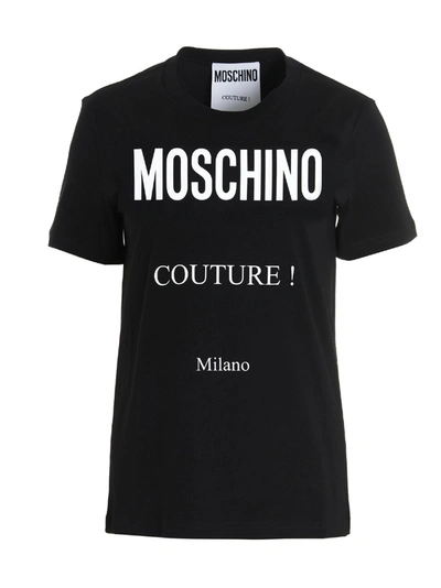 Shop Moschino Logo Printed Crewneck T In Black