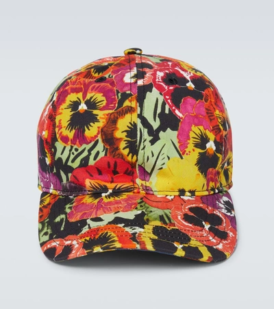 Shop Loewe Pansy Printed Cap In Multicoloured