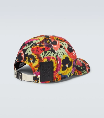 Shop Loewe Pansy Printed Cap In Multicoloured