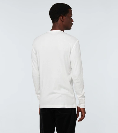 Shop Tom Ford Long-sleeved Henley T-shirt In White