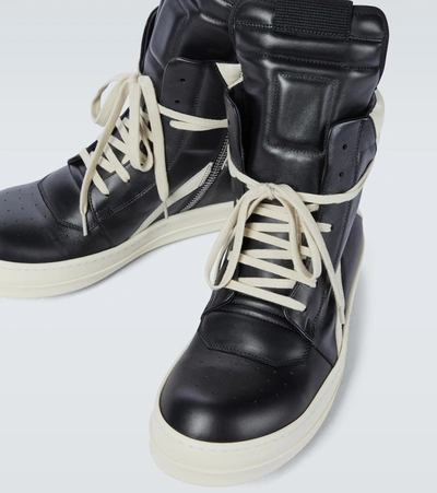 Rick Owens Geobasket Leather High-top Sneakers In Multi