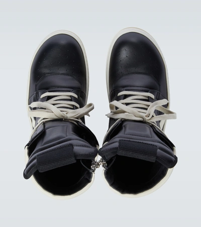 Rick Owens Geobasket Leather High-top Sneakers In Multi