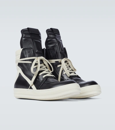 Rick Owens Geobasket Leather High-top Sneakers In Multi
