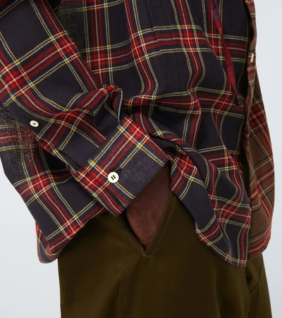 Shop Loewe Checked Hooded Shirt In Multicoloured