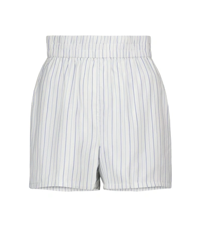 Shop Rta Edwinna Striped Silk Shorts In White