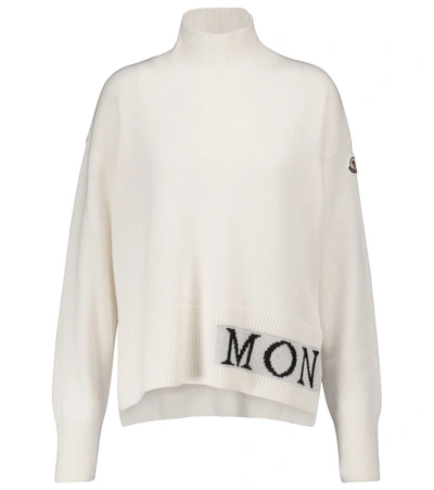 Shop Moncler Wool And Cashmere Sweater In White