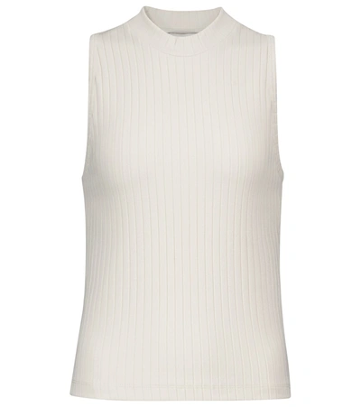 Shop Vince Ribbed-knit Top In White