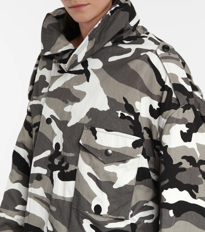 Shop Balenciaga Camouflage Jacket In Grey