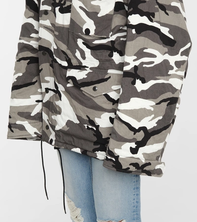 Shop Balenciaga Camouflage Jacket In Grey