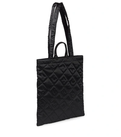 Shop Acne Studios Face Quilted Satin Tote In Black
