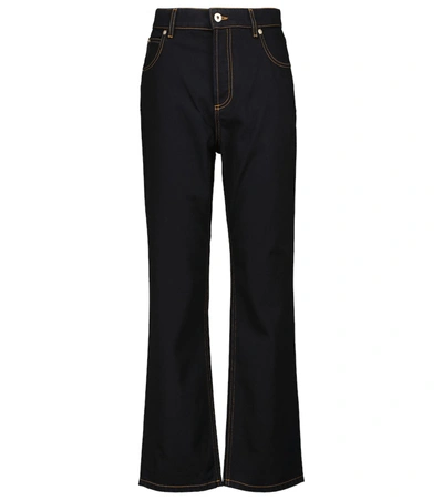 Shop Loewe High-rise Straight Jeans In Black