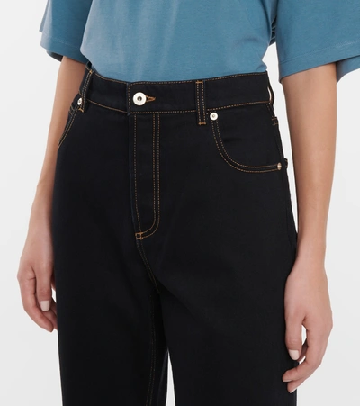 Shop Loewe High-rise Straight Jeans In Black