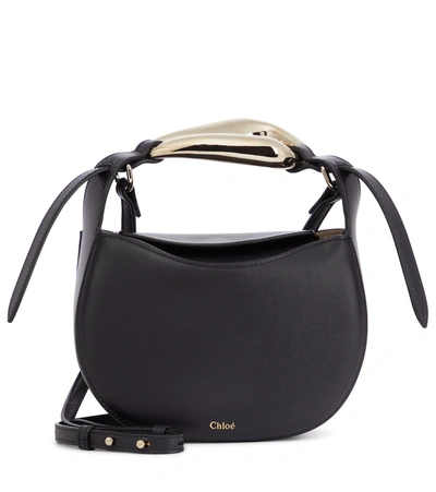 Shop Chloé Kiss Small Leather Shoulder Bag In Blue