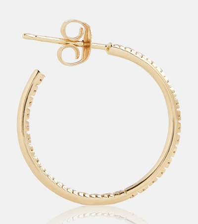 Sydney Evan 14kt Gold Hoop Earrings With Diamonds In Gold