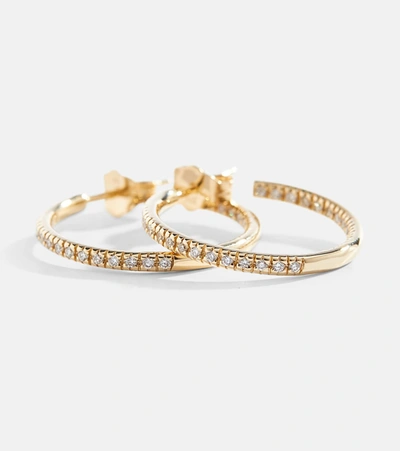 Sydney Evan 14kt Gold Hoop Earrings With Diamonds In Gold