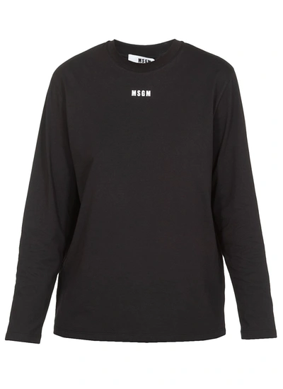 Shop Msgm Logo Printed Sweatshirt In Black