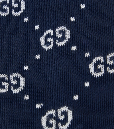 Shop Gucci Gg Cotton-blend Socks In Blue
