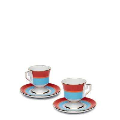 Shop La Doublej Espresso Cup Set Of 2 In Rainbow Azzurro