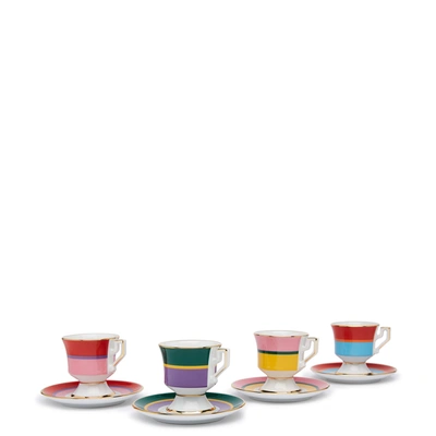 Shop La Doublej Espresso Cup Set Of 4 In Rainbow Mix