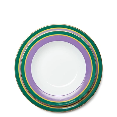 Shop La Doublej Soup And Dinner Plates Set Of 2 In Rainbow Viola