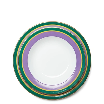 La Doublej Set Of 2 Soup And Dinner Plates In Rainbow Viola