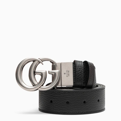 Shop Gucci Black Gg Marmont Reversible Belt