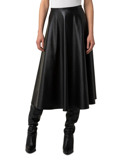 Shop Akris Punto Faux-leather Circle Midi Skirt In Black