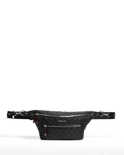 Shop Mz Wallace Crosby Quilted Nylon Zip Sling Bag In Black