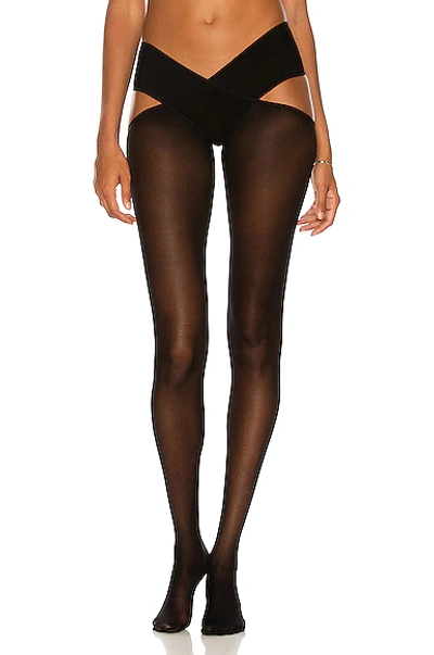 Shop Wolford Individual 12 Stay Hip Tights In Black