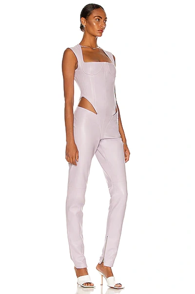 Shop Laquan Smith Cutout Jumpsuit In Lilac Ice