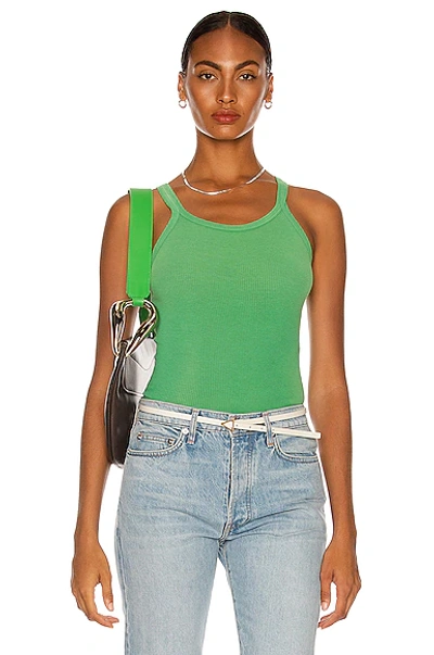 Shop Re/done Ribbed Tank In Faded Jade