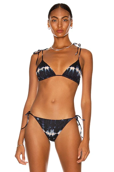 Shop Ulla Johnson Maya Bikini Top In Indigo Tie Dye