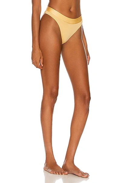 Shop Monica Hansen Beachwear Sporty High Rise Full Bottom In Gold