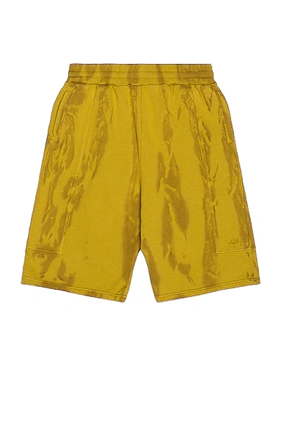 Shop A-cold-wall* Overdyed Artisan Shorts In Chartreuse
