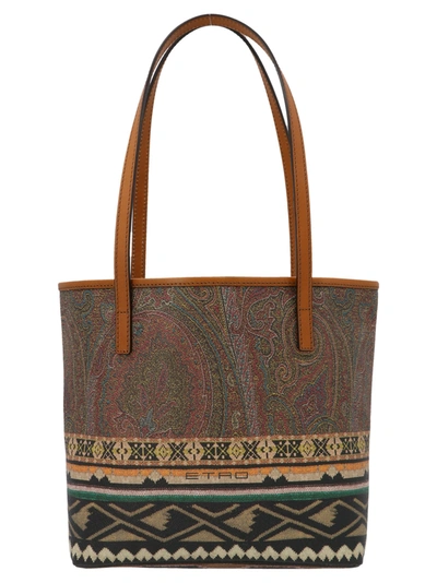 Shop Etro Twister Pattern Embroidered Tote Bag In Multi