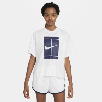 Nike Court Women's Tennis T-shirt In White | ModeSens
