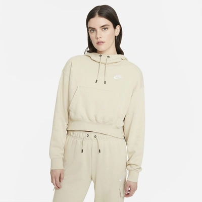 Shop Nike Sportswear Essentials Women's Fleece Hoodie In Rattan,rattan,white
