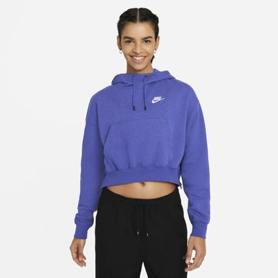 Shop Nike Sportswear Essentials Women's Fleece Hoodie In Lapis,heather,white