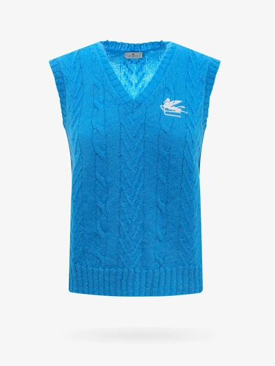 Shop Etro Vest In Blue