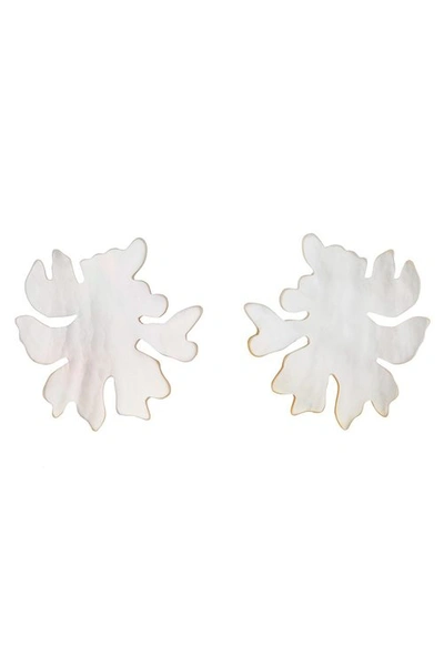Shop Josie Natori Natori Mother Of Pearl Coral Clip Earrings