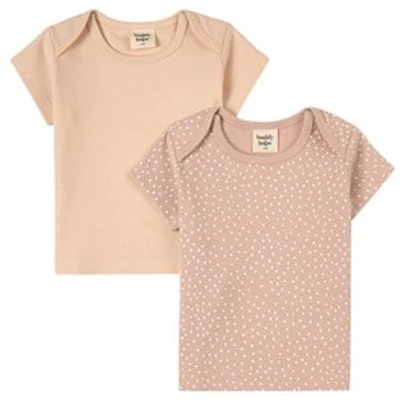 Shop Buddy & Hope 2-pack Sand Polka Dots Baby T-shirt In Pink