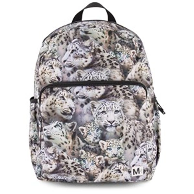 Shop Molo Winter Leopards Big Backpack In Grey
