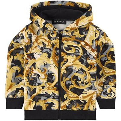 Shop Versace Gold Baroccoflage Full Hoodie