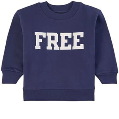 Shop Balenciaga Navy Free Logo Sweatshirt