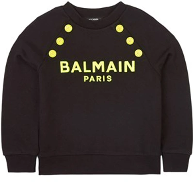 Shop Balmain Black Logo Sweatshirt